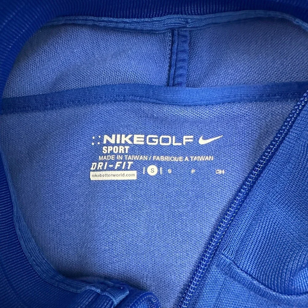 Nike Golf Sport Jacket Men Small Blue Black Solid Full Zip Logo Dri Fit S